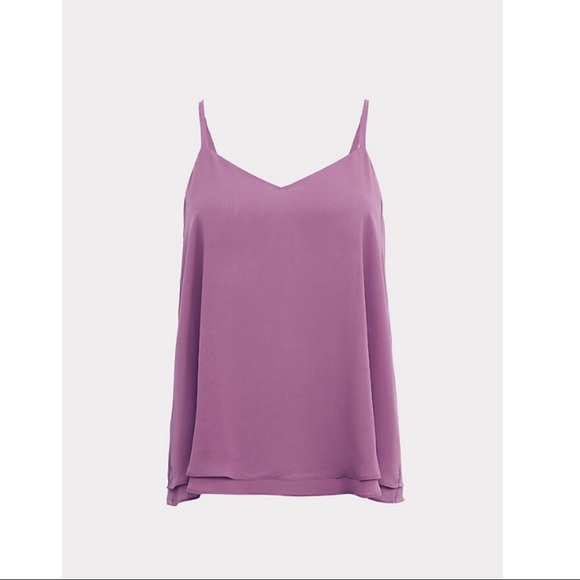 NWT Torrid Purple Chiffon V-neck Tank Top - Picture 4 of 4